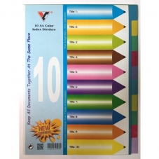 Bìa phân trang nhựa 10 màu